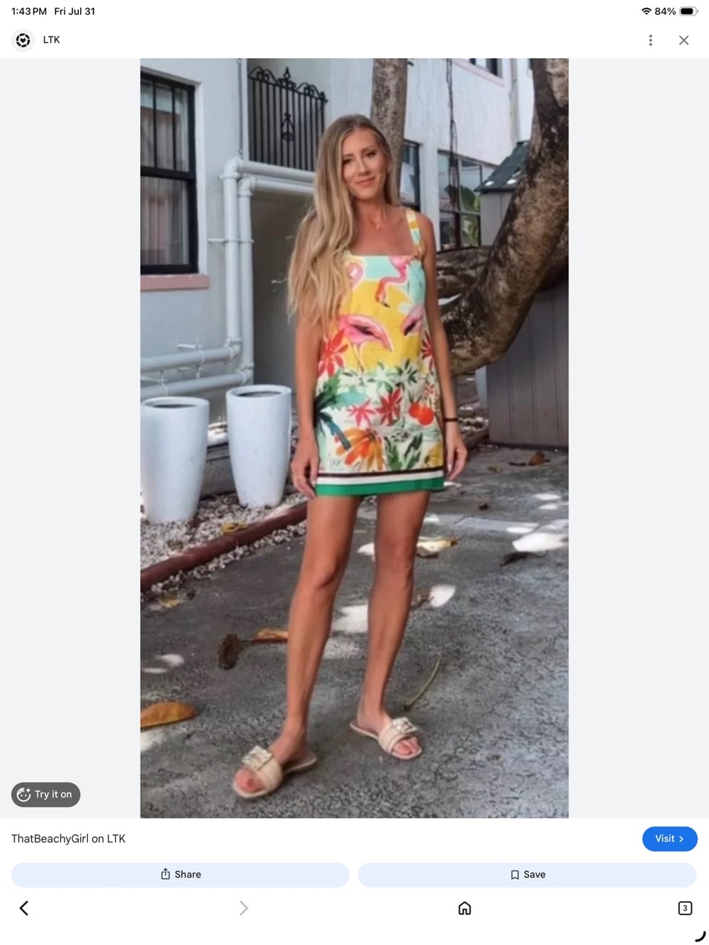 Tropical Flamingo Print Mini Sundress size xs